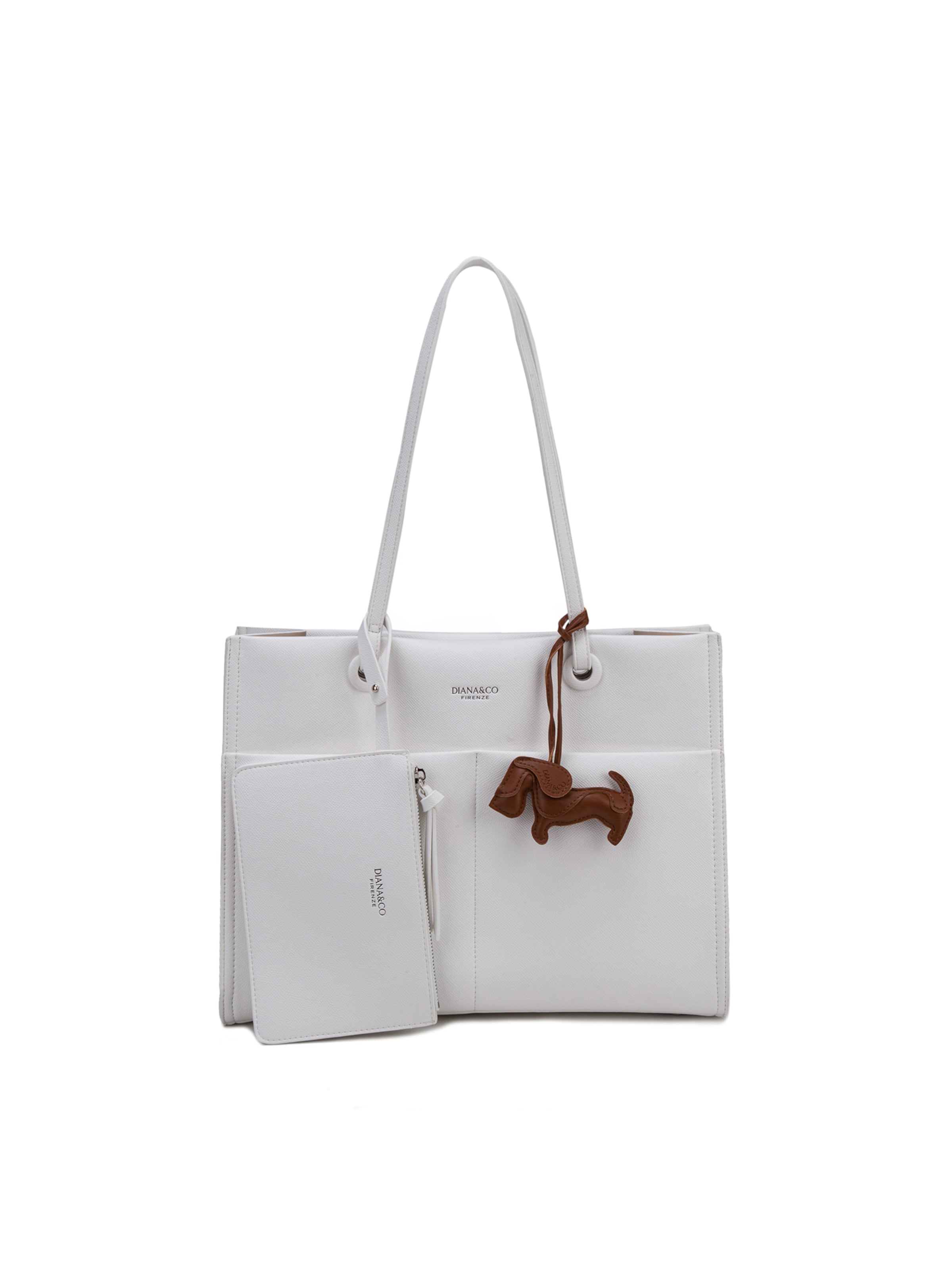 Shopper 'Borsa Shopper Donna Elora Lux - Pelle Vegana PU, Chiusura Magnetica' di Diana&Co. in bianco