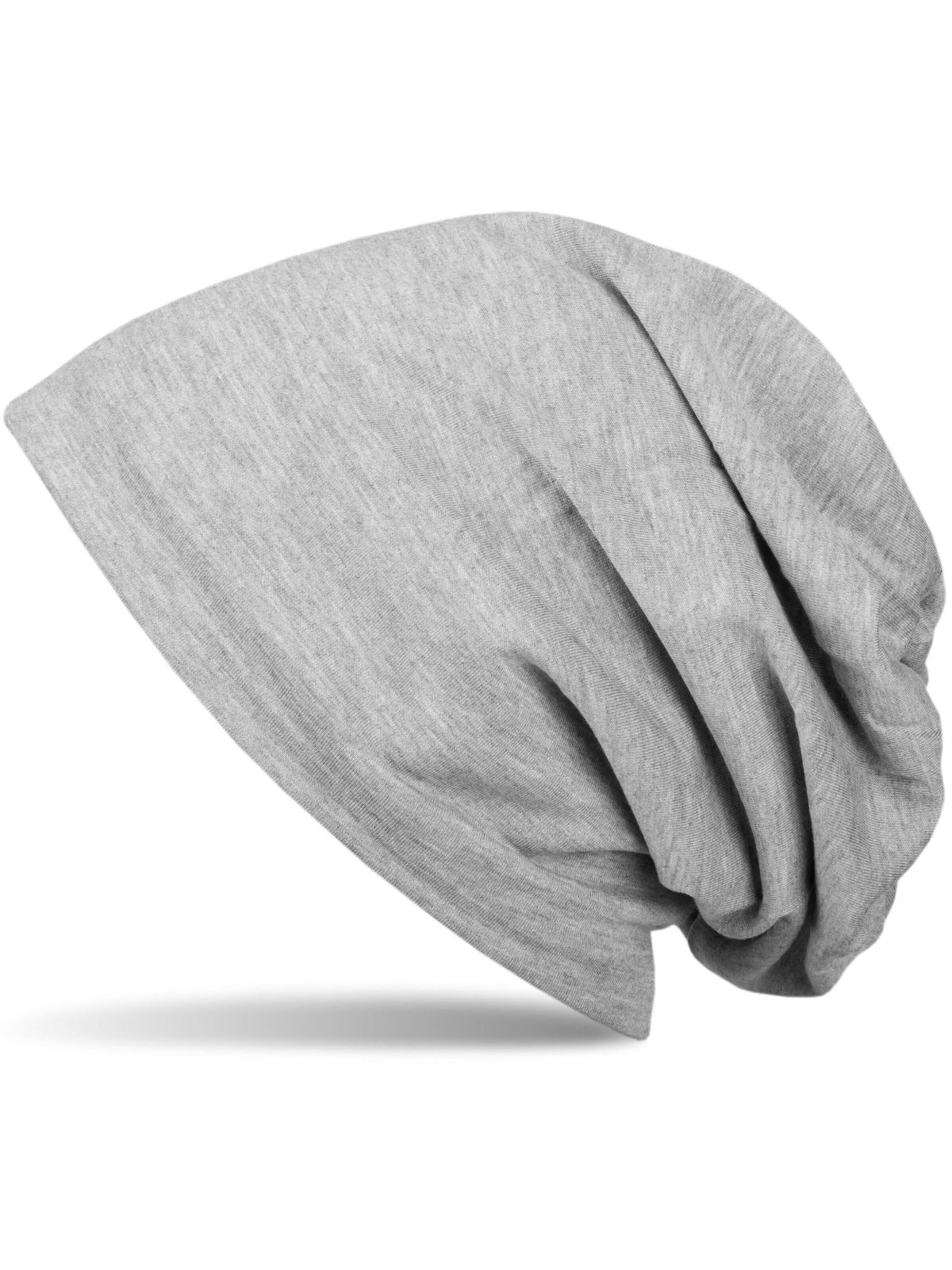 styleBREAKER Mütze 'Unifarbene Beanie Mütze mit Fleece'‌ in Grau: Vorderseite