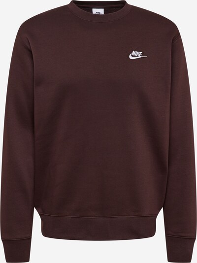 Bluză de molton Nike Sportswear pe ciocolatiu / alb, Vizualizare produs