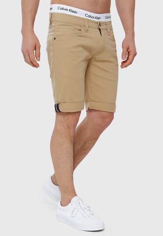 INDICODE JEANS Regular Trousers 'Villeurbanne' in Beige