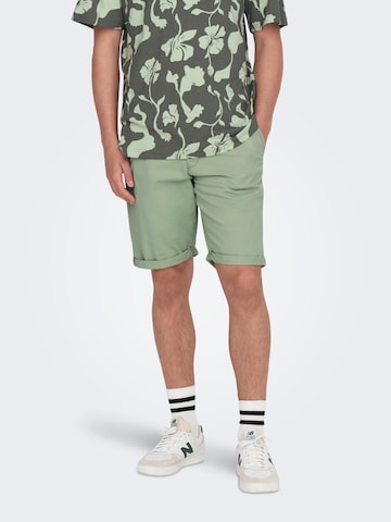 Only & Sons Regular Shorts 'Peter' in Grün: predná strana