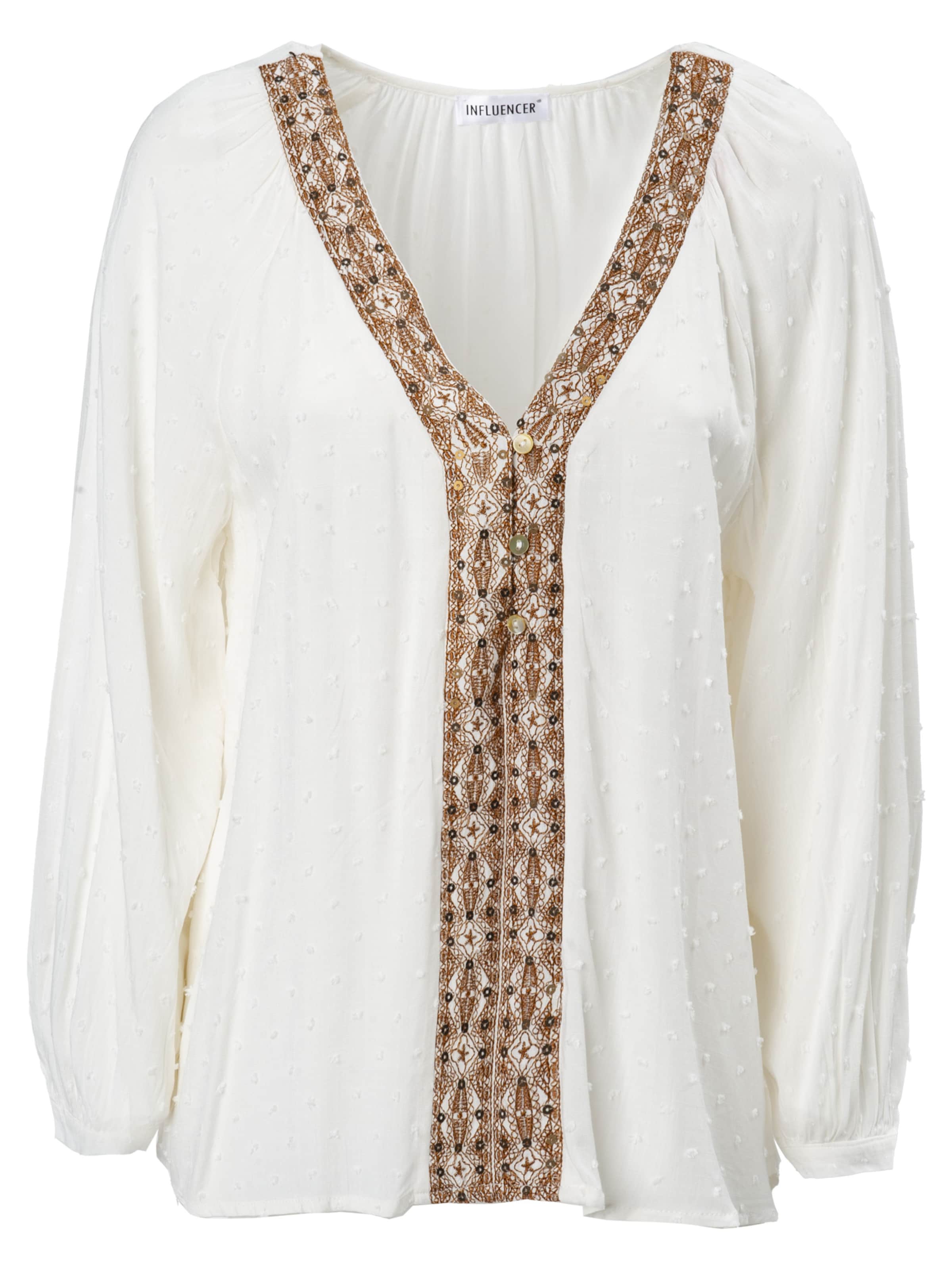 balts Influencer Blūze: no priekšpuses