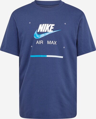 Nike Sportswear Тениска в нейви синьо / светлосиньо / бяло, Преглед на продукта