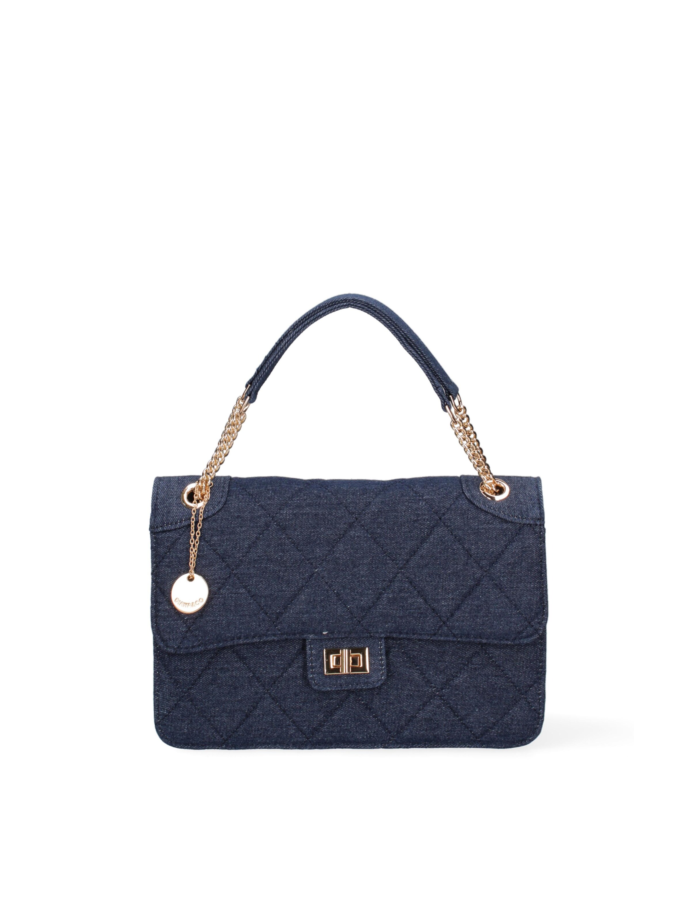Borsa a spalla 'Borsa a Spalla Donna Nylon Ecopelle Twist Lock' di Diana&Co. in blu: frontale