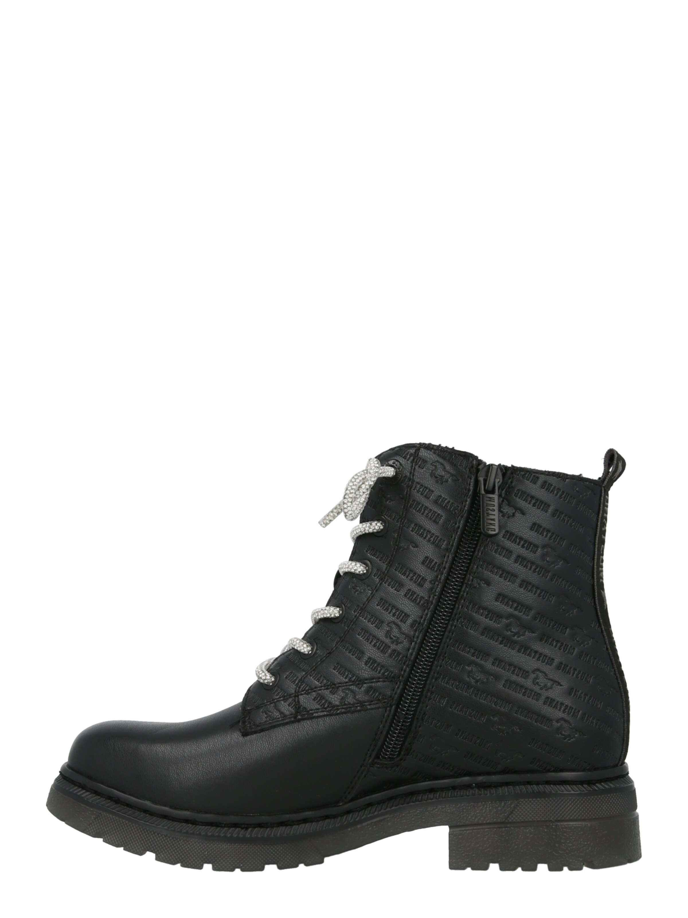 MUSTANG Ниски ботуши с връзки в черно