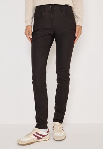 STREET ONE Slim fit Pants in Brown: front