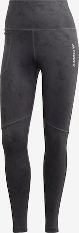ADIDAS TERREX Skinny Workout Pants 'Multi' in Grey: front