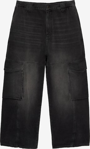 Pull&Bear Kargo kavbojke | črna barva: sprednja stran
