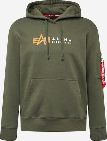 Felpa di ALPHA INDUSTRIES in verde: frontale