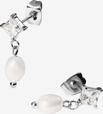 Boucles d'oreilles 'Elegant Pearl' PURELEI en argent : devant
