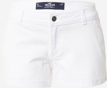 HOLLISTER Szabványos Chino nadrág - fehér: elől
