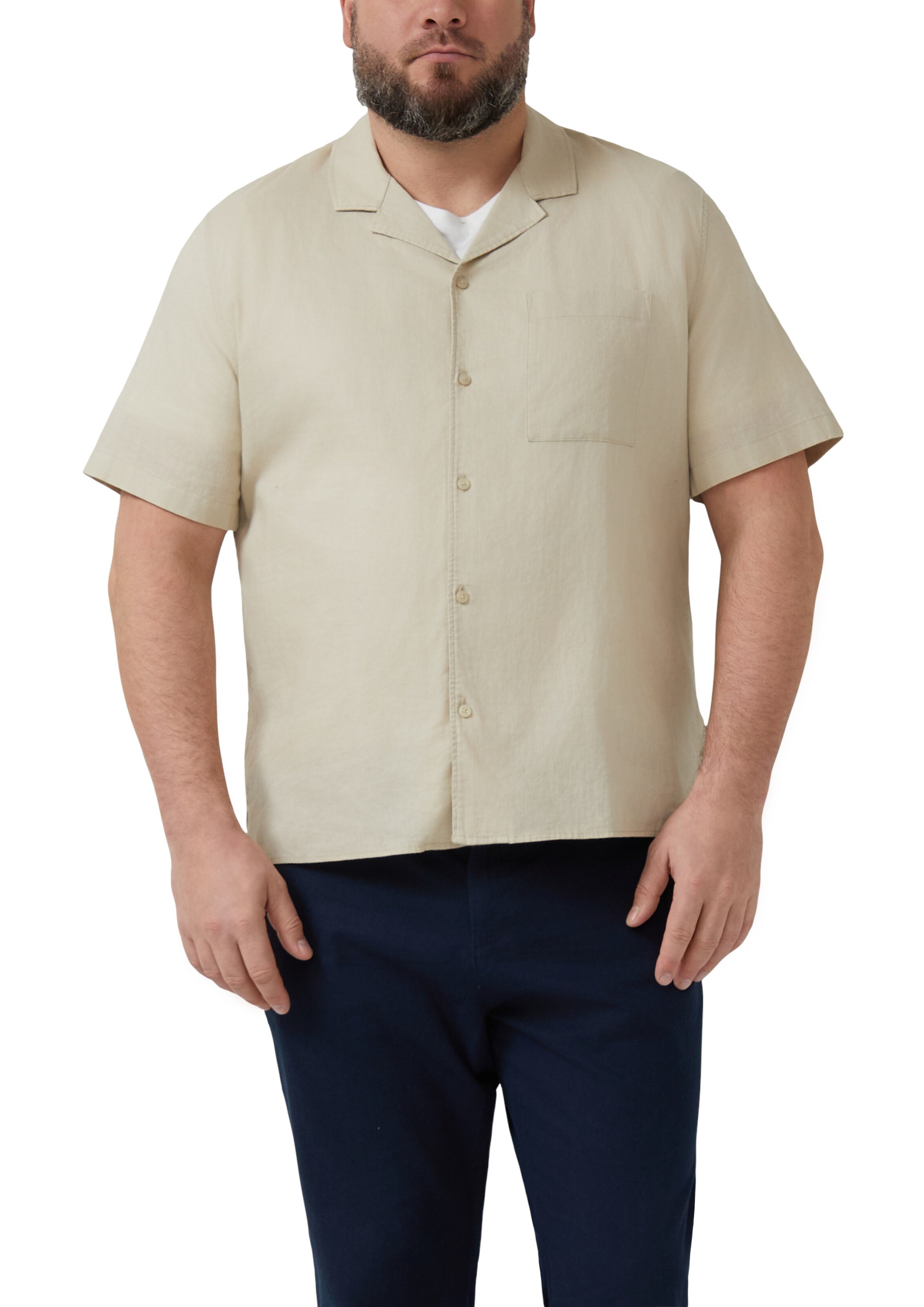 s.Oliver Regular fit Button Up Shirt in Beige