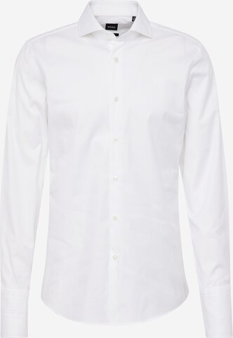 Coupe slim Chemise business ' H-Hank ' BOSS en blanc : devant