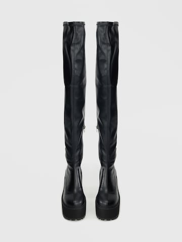 BUFFALO Over the Knee Boots 'KILLAH' in Black
