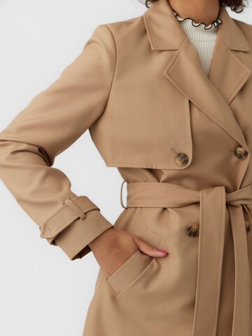 VERO MODA Between-Seasons Coat 'Celeste' in Brown