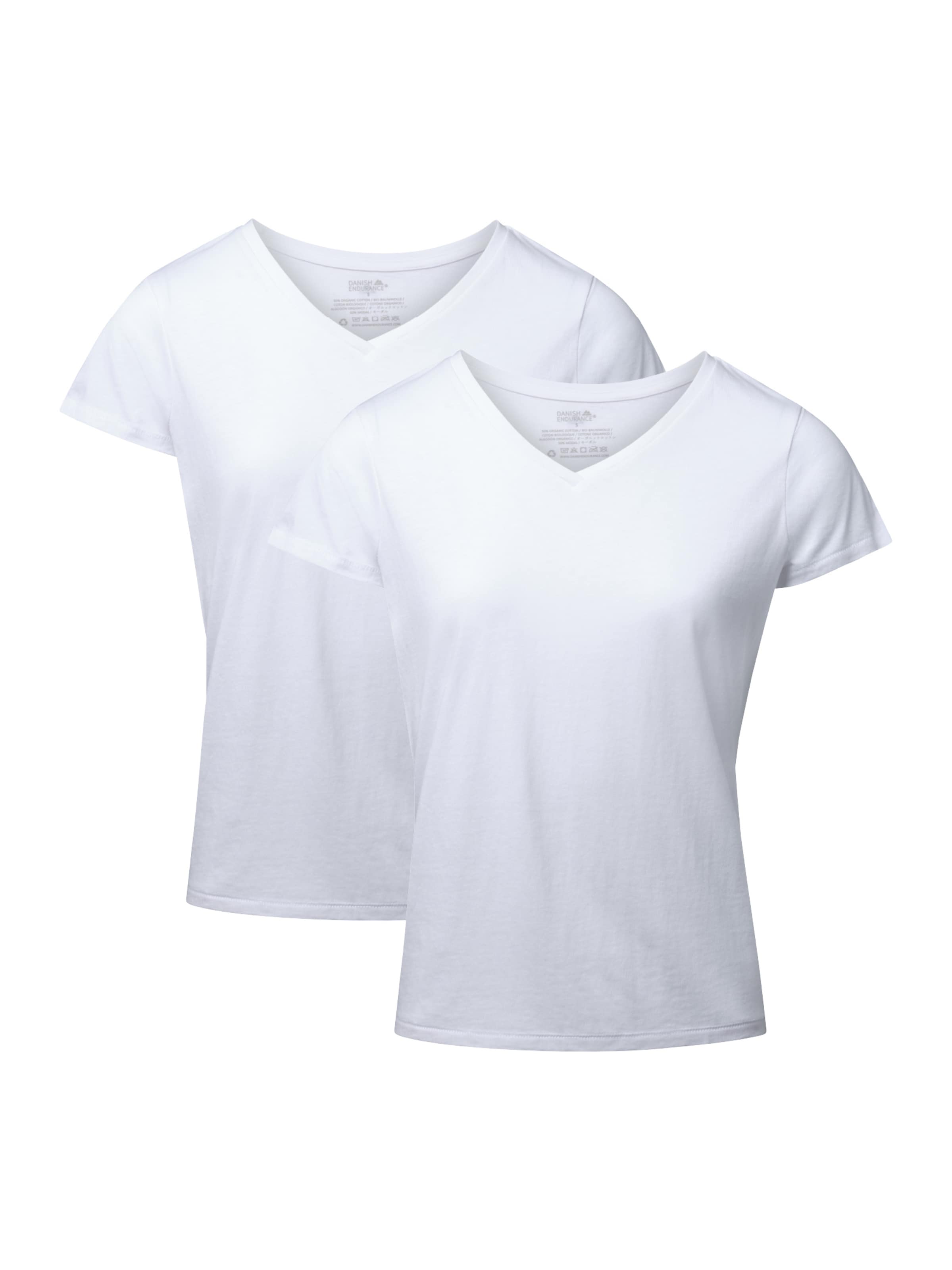 DANISH ENDURANCE Shirts 'V' i hvid: forside