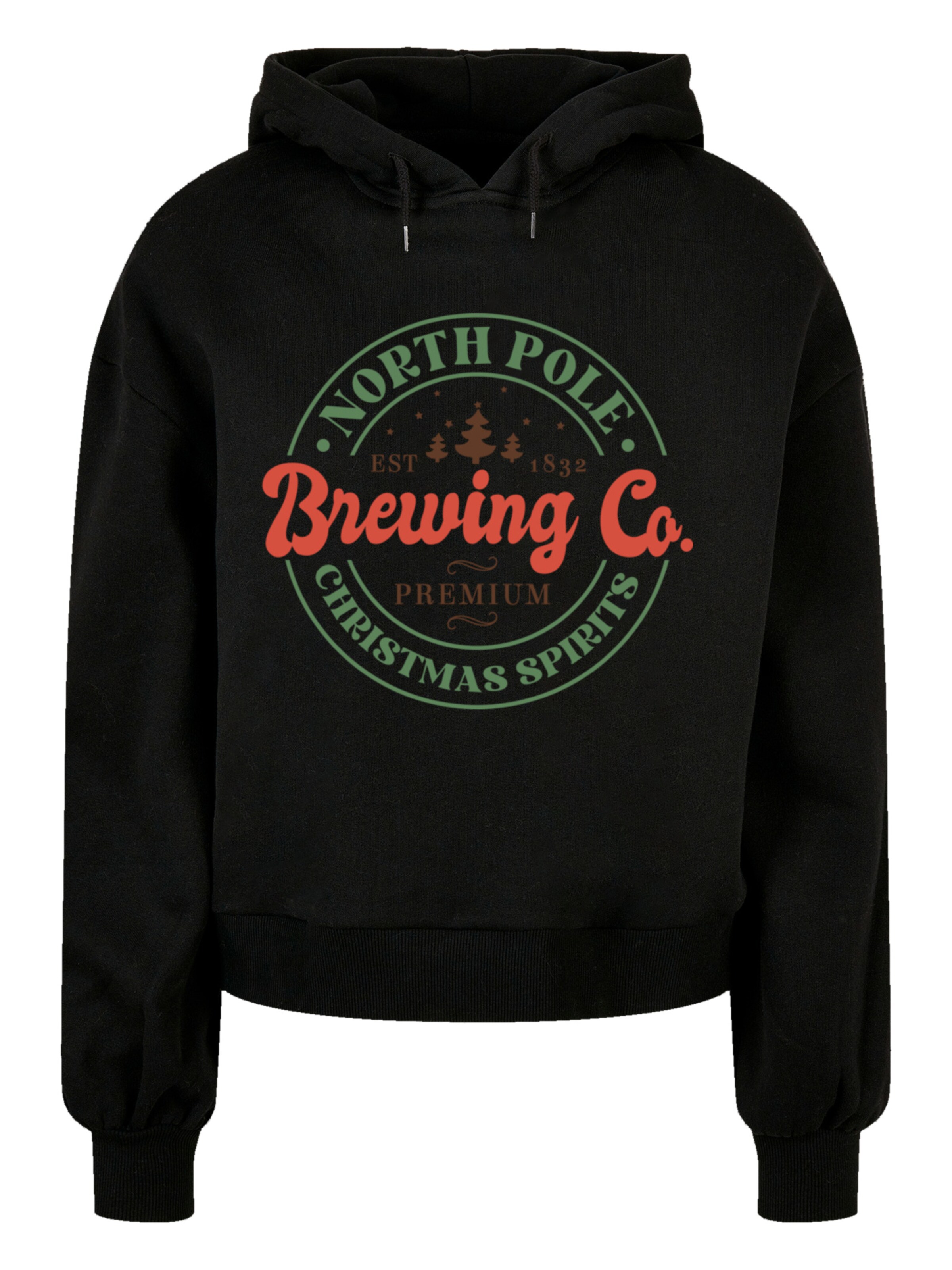 F4NT4STIC Trui 'North Pole Christmas' in Zwart: voorkant