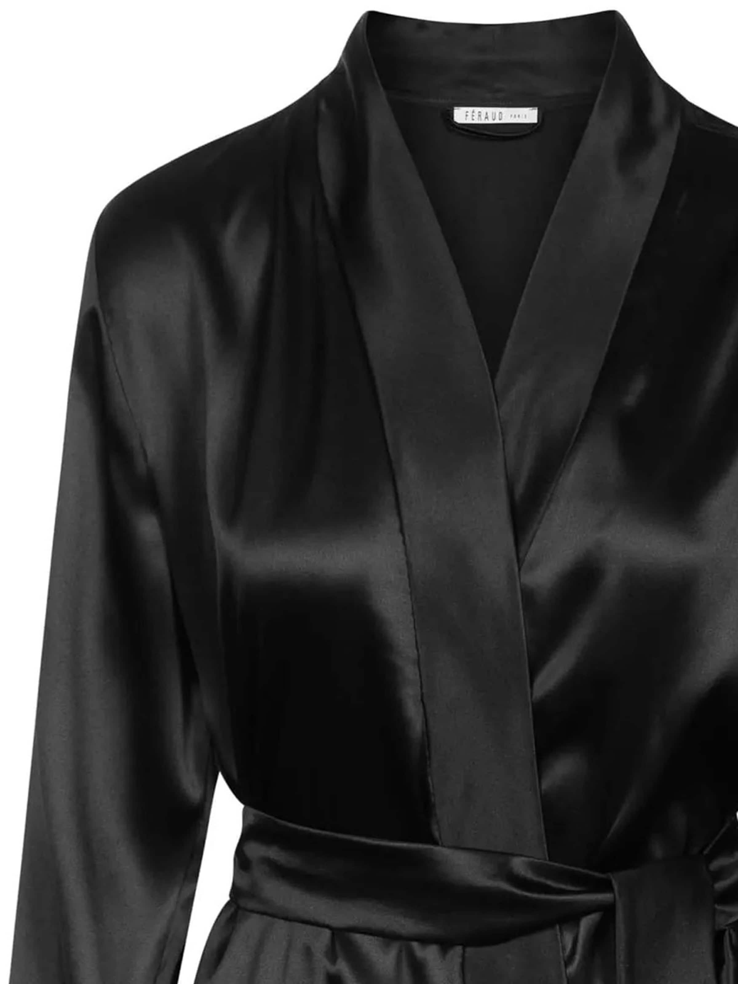 FÉRAUD PARIS Short Bathrobe ' Silk ' in Black