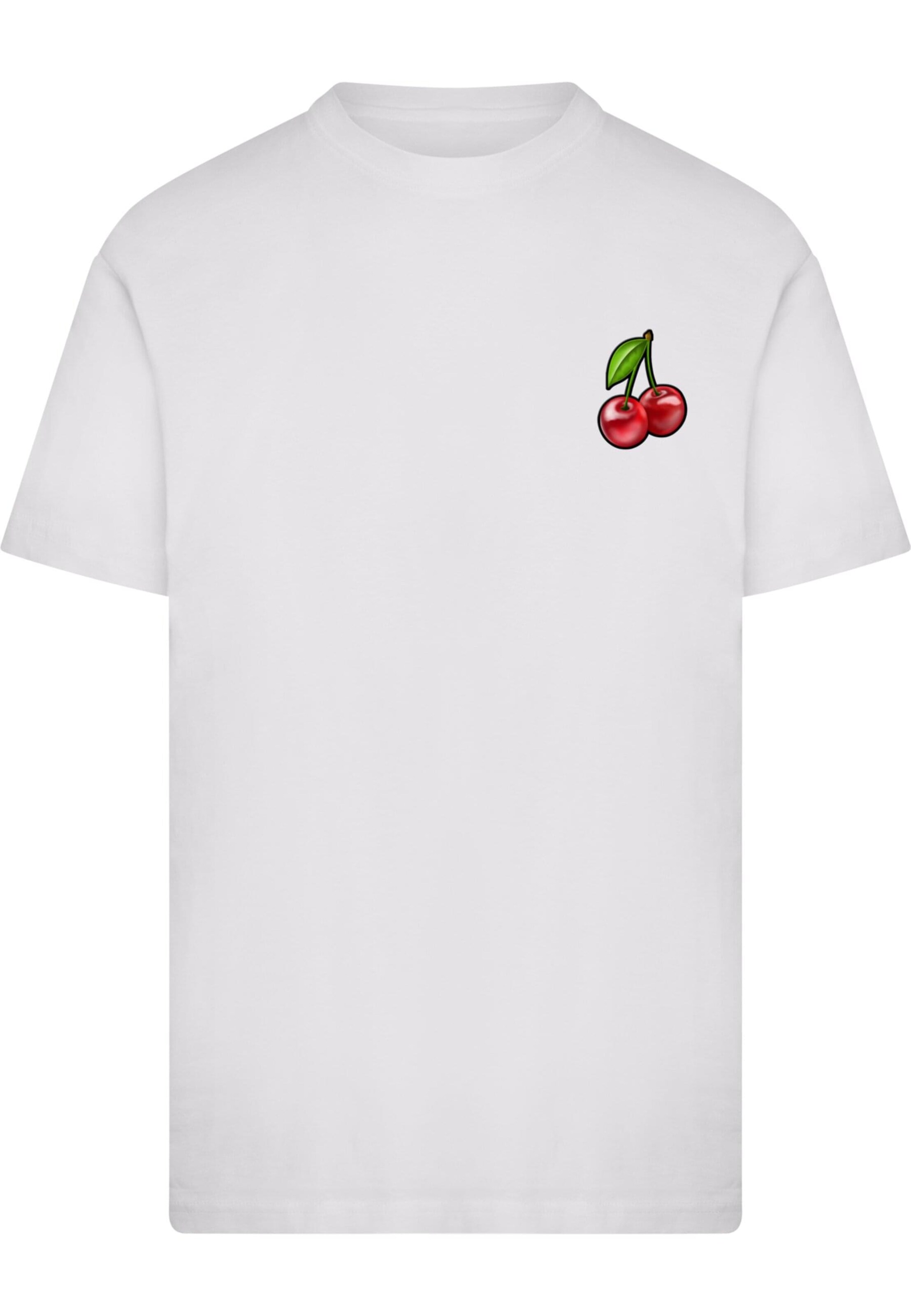 Merchcode T-Shirt 'Cherries 2' in Weiß: Vorderseite