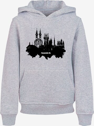 F4NT4STIC Sweatshirt 'Cities Collection - Munich skyline' in Grijs: voorkant