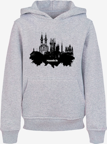 F4NT4STIC Sweatshirt 'Cities Collection - Munich skyline' in Grey: front