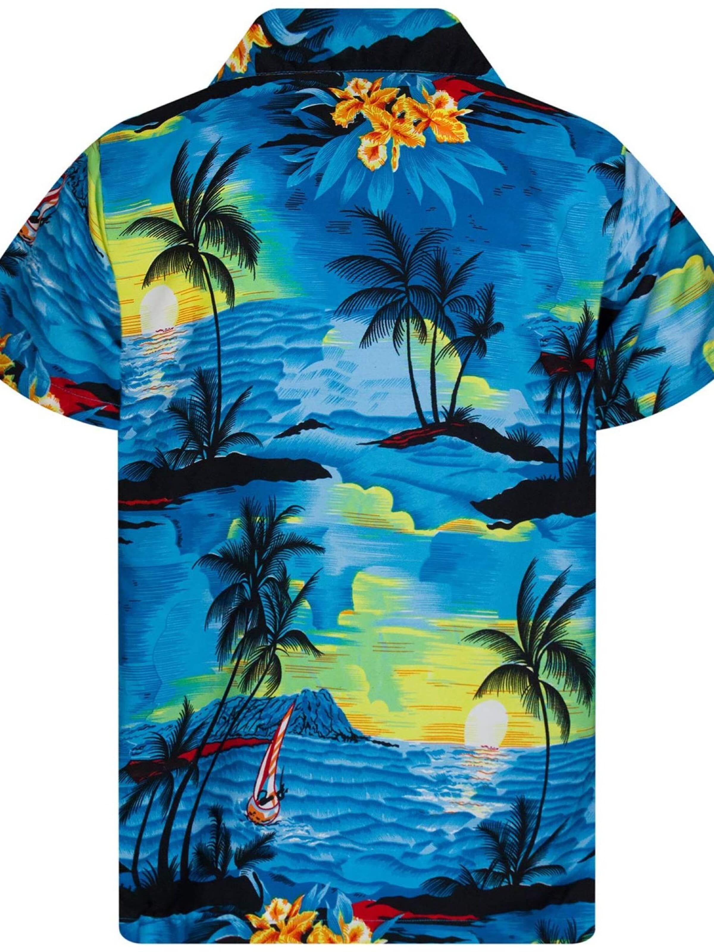 King Kameha Regular fit Overhemd 'Surf' in Blauw