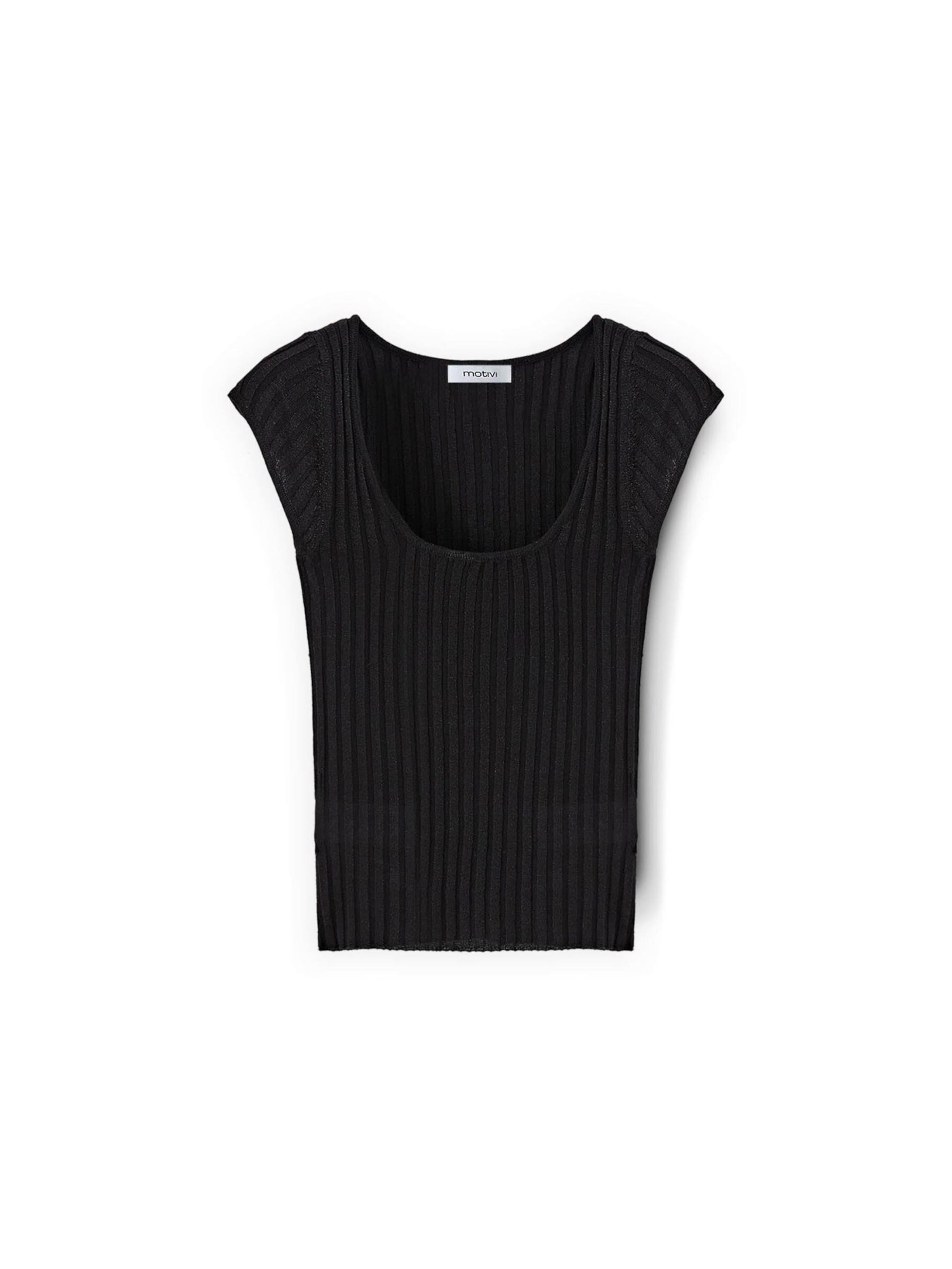 Tops en tricot MOTIVI en noir : devant