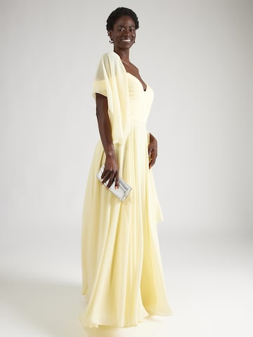 Robe de soirée mascara en jaune