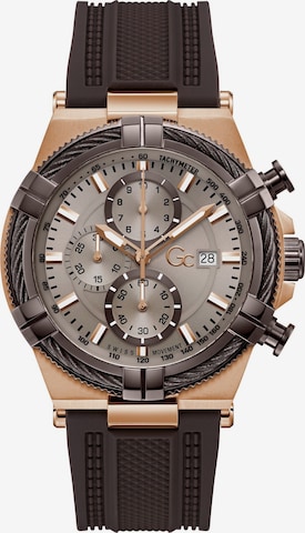 Montre à affichage analogique Gc en marron : devant