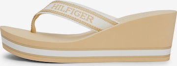 TOMMY HILFIGER T-Bar Sandals in Beige: front