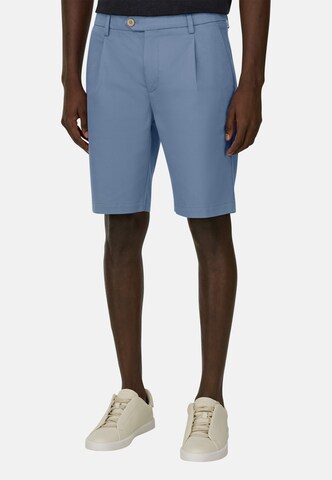 Boggi Milano Slim fit Pleat-front trousers 'B Sustainable' in Blue: front