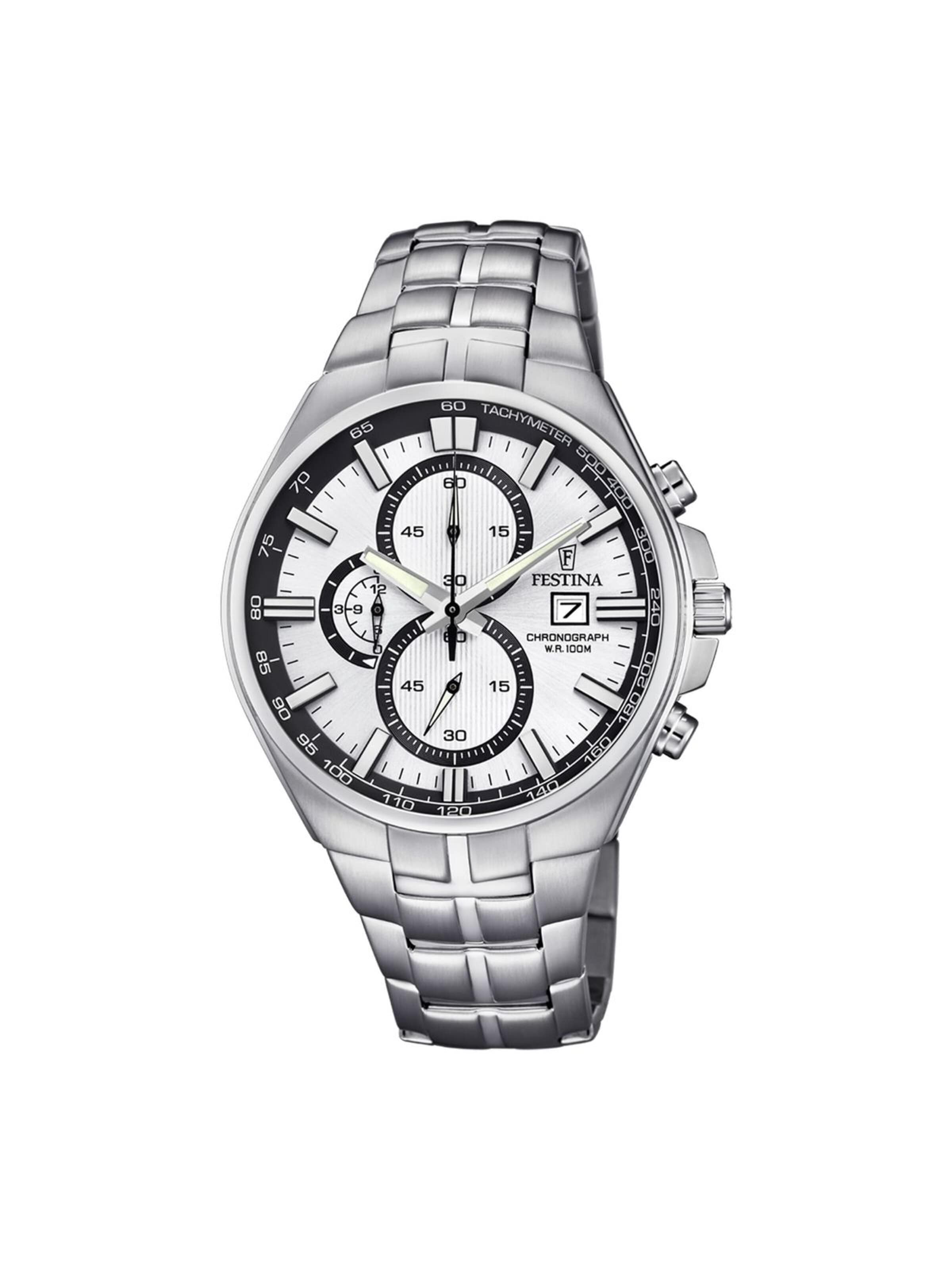 Montre à affichage analogique FESTINA en argent : devant