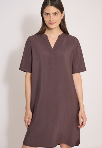 CECIL Knielanges Kleid mit Split Neck in Braun: Vorderseite