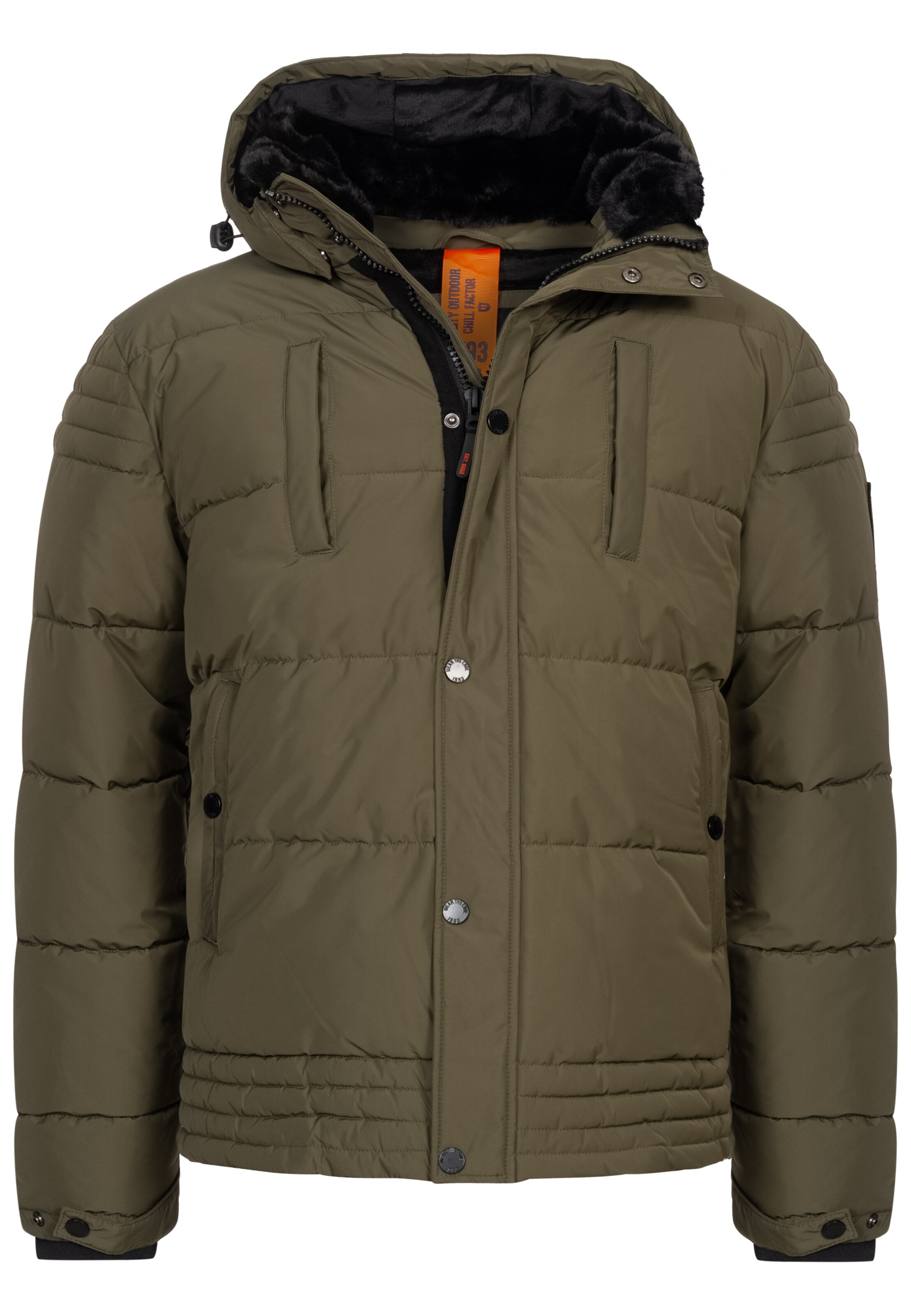 INDICODE JEANS Winterjas 'Blaise' in Groen: voorkant