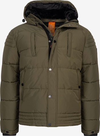 INDICODE JEANS Winter jacket 'Blaise' in Green: front