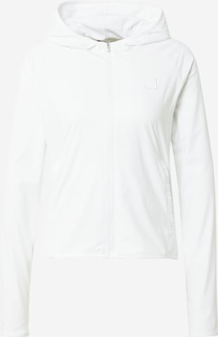 ADIDAS GOLF Athletic Zip-Up Hoodie in White: front