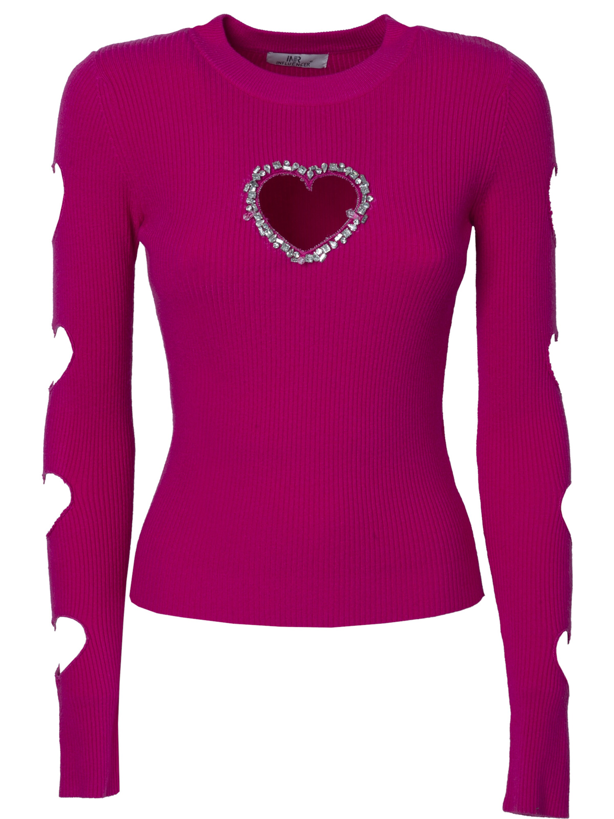 Influencer Свитер в Ярко-розовый: спереди
