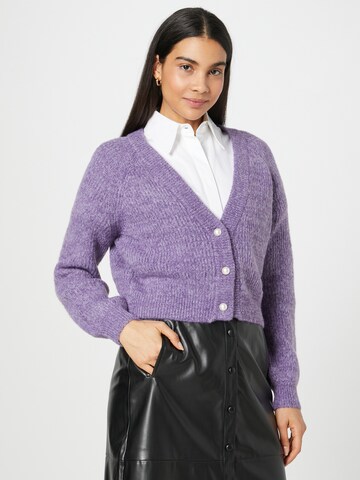 Cardigan 'Marin' ICHI en violet : devant