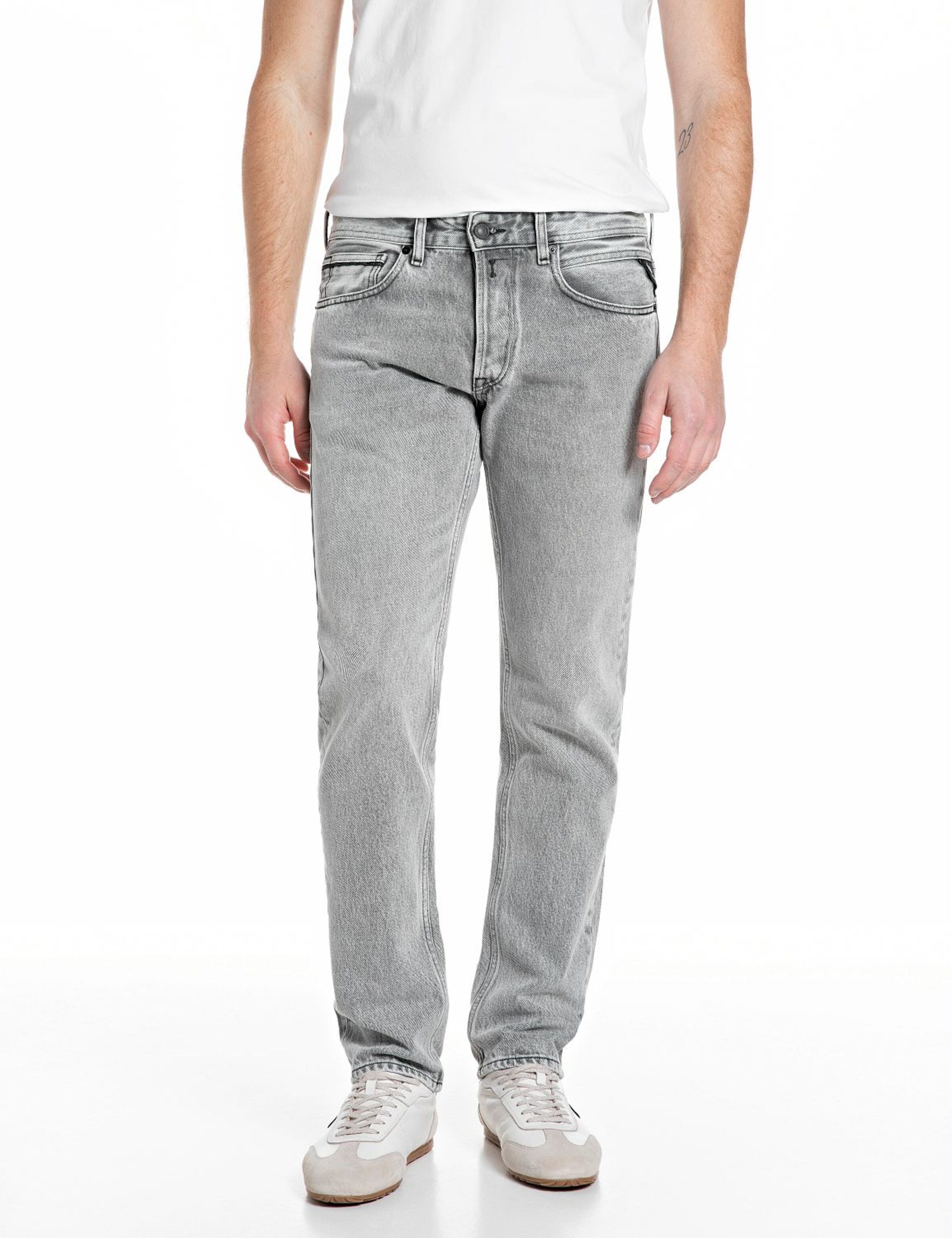 REPLAY Regular Jeans in Grey: front
