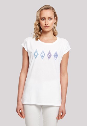 F4NT4STIC Shirt 'Disney Frozen 2 Symbols' in Wit: voorkant