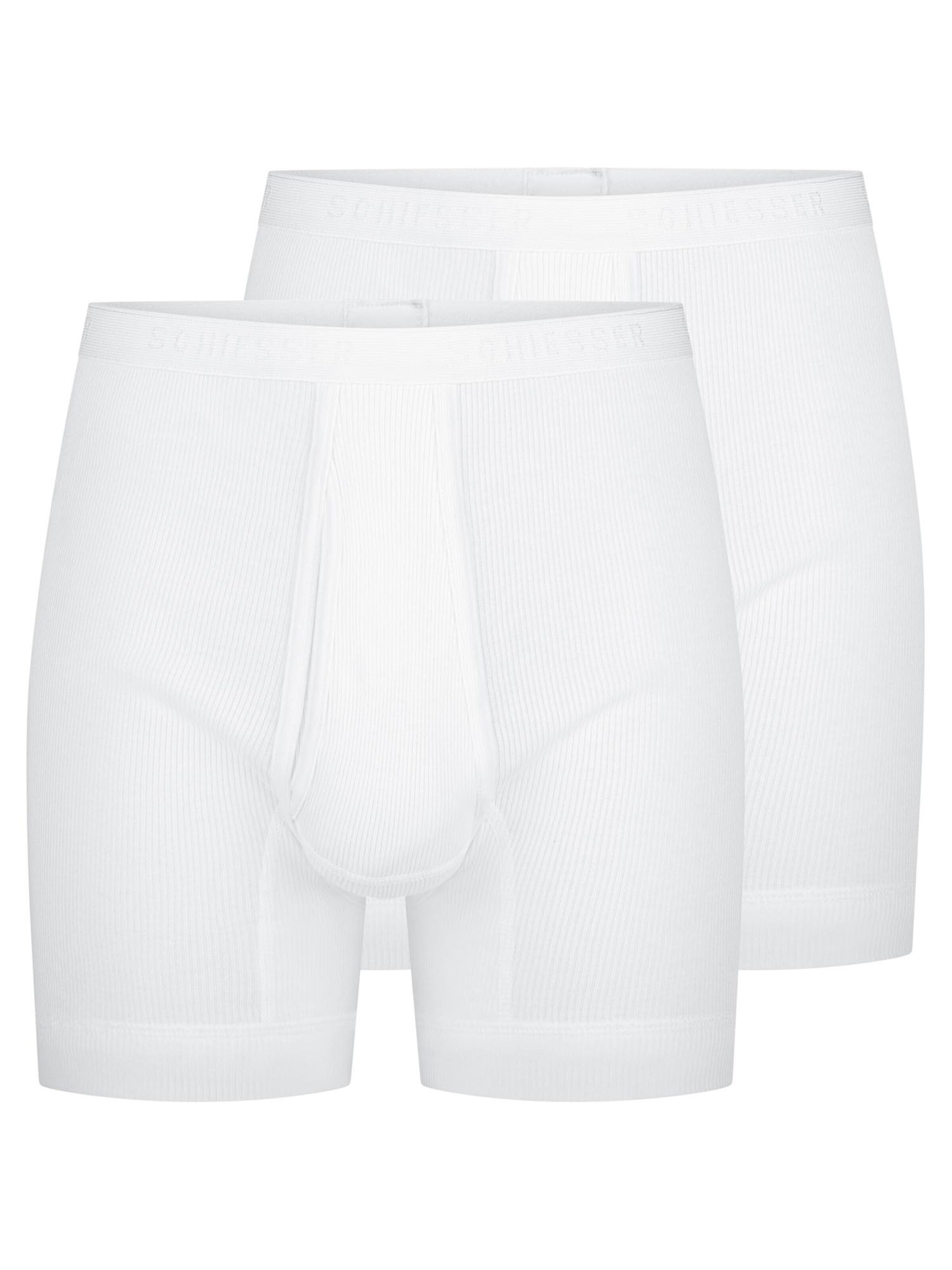 SCHIESSER Boxer shorts 'Original Classics Doppelripp' in White: front