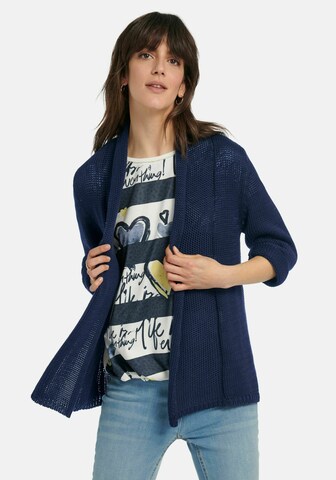 Peter Hahn Knit Cardigan in Blue: front