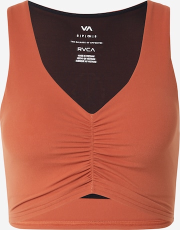 RVCA Bustier Sport bh 'EARTH' in Bruin: voorkant