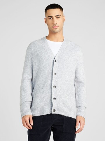 Abercrombie & Fitch Knit cardigan 'FUZZY' in Grey: front