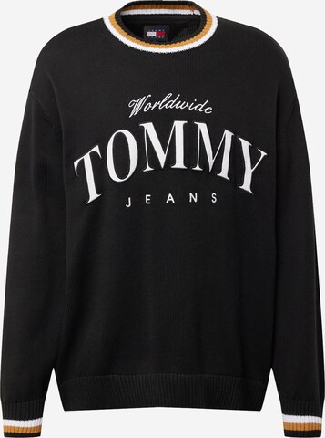 juoda Tommy Jeans Megztinis 'VARSITY': priekis