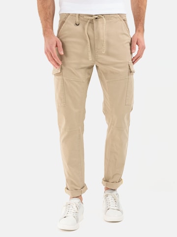 CAMEL ACTIVE Tapered Cargo Pants in Beige: front