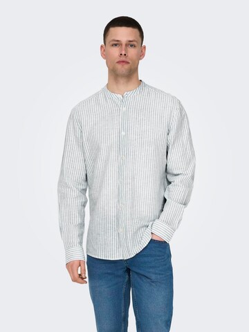 Only & Sons Regular fit Button Up Shirt 'CAIDEN' in Green: front
