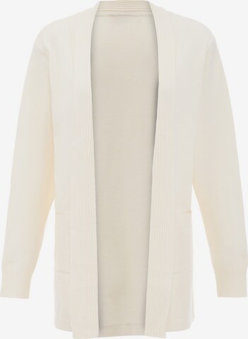 aleva Knit Cardigan in White: front