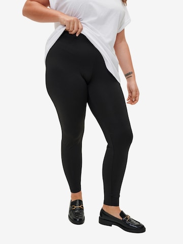 Zizzi Skinny Leggings i sort: forside