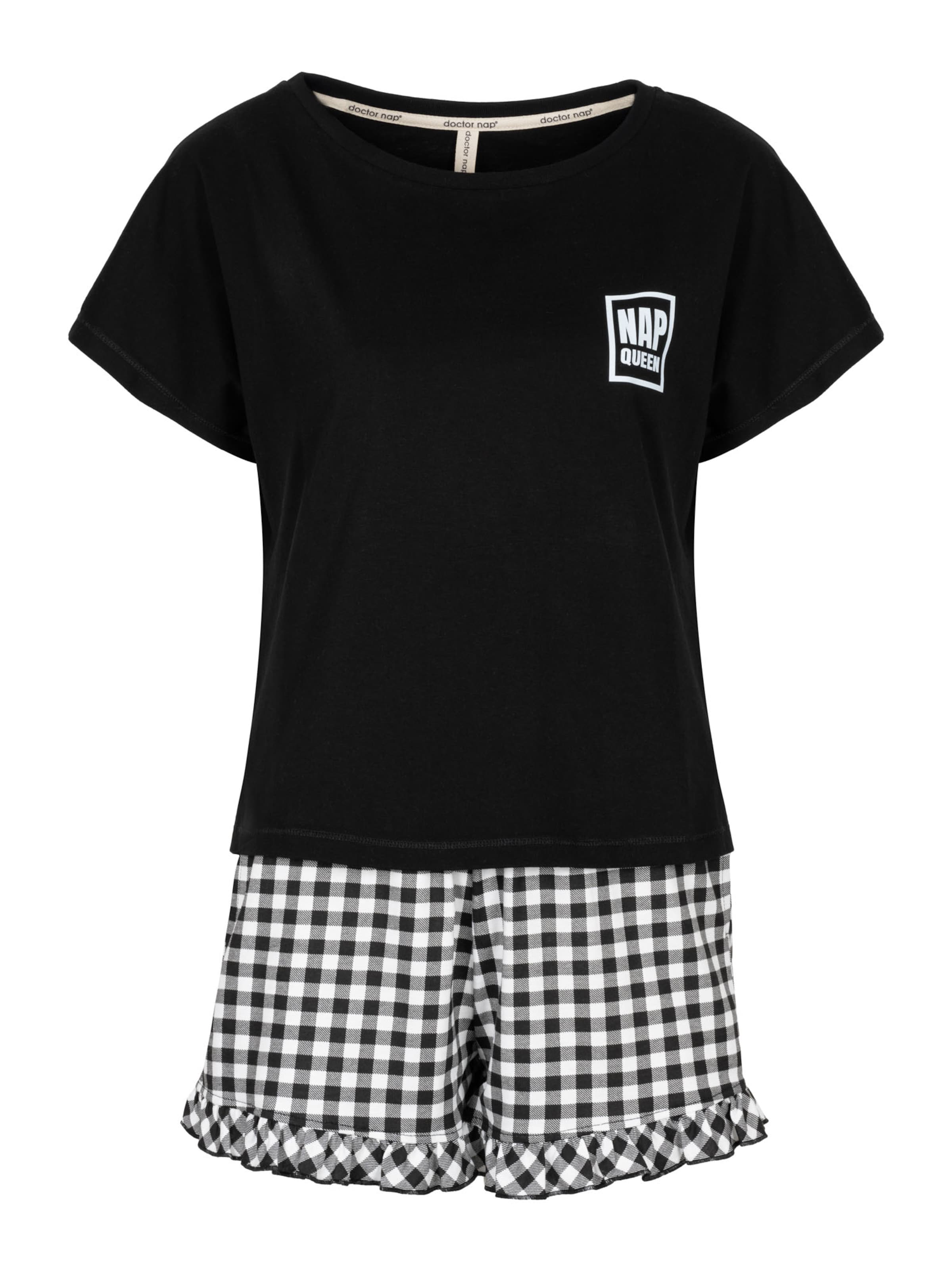 Doctor nap Pyjama 'Doctor Nap'‌‌‌‌‌‌‌‌‌ in Schwarz: Vorderseite